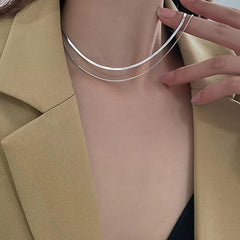 Double Layer Snake Bone Chain Necklace For Women Style Temperament