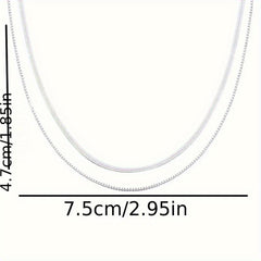 Double Layer Snake Bone Chain Necklace For Women Style Temperament