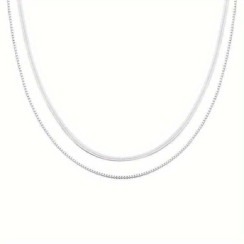 Double Layer Snake Bone Chain Necklace For Women Style Temperament