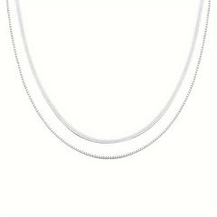 Double Layer Snake Bone Chain Necklace For Women Style Temperament