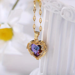 Sweet Love Heart Pendant Necklace Wedding Dinner Party Jewelry