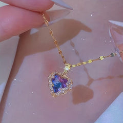 Sweet Love Heart Pendant Necklace Wedding Dinner Party Jewelry