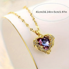 Sweet Love Heart Pendant Necklace Wedding Dinner Party Jewelry