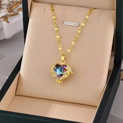 Sweet Love Heart Pendant Necklace Wedding Dinner Party Jewelry