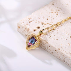 Sweet Love Heart Pendant Necklace Wedding Dinner Party Jewelry