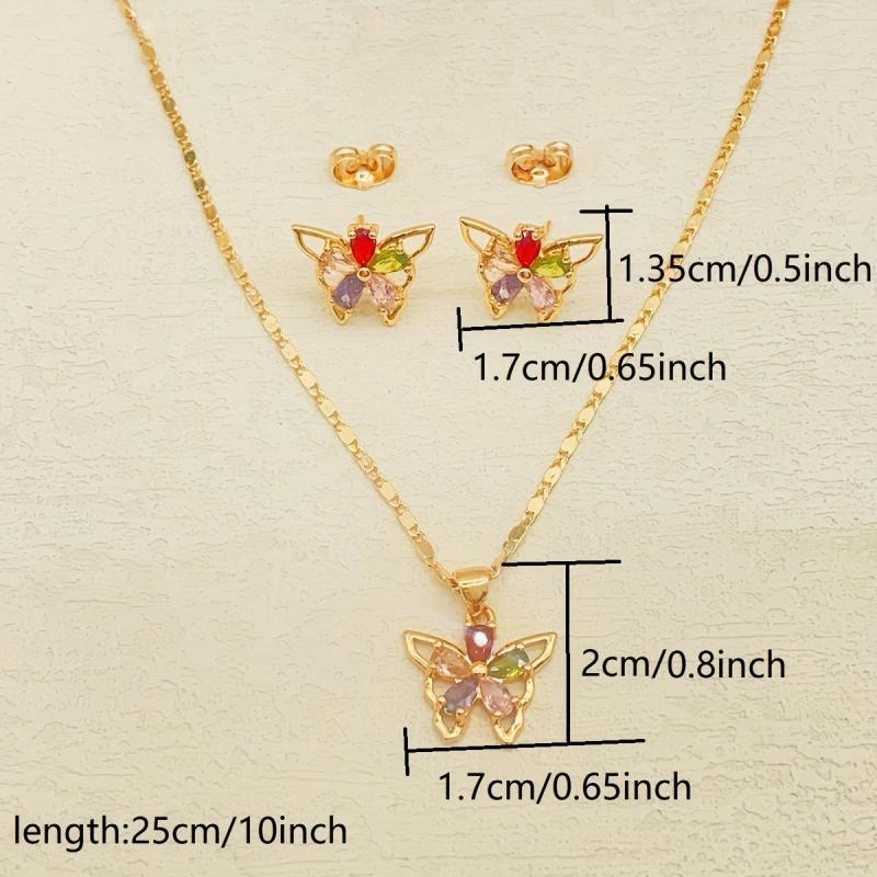 Butterfly Jewelry Set - Necklace and Earrings