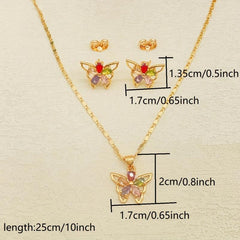 Butterfly Jewelry Set - Necklace and Earrings