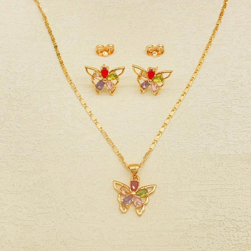 Butterfly Jewelry Set - Necklace and Earrings