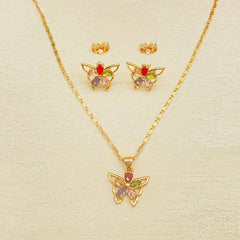 Butterfly Jewelry Set - Necklace and Earrings