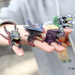 6pcs Dinosaur Ring Simulation Wild Animal Bird Model Toy For Christmas