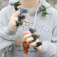 6pcs Dinosaur Ring Simulation Wild Animal Bird Model Toy For Christmas