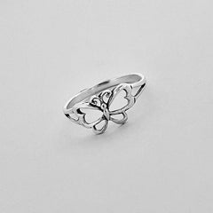 Bohemian Silvery Butterfly Woman Ring