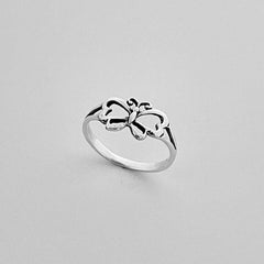 Bohemian Silvery Butterfly Woman Ring