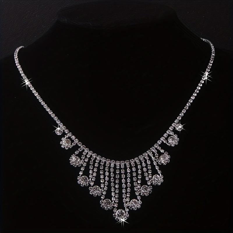Bride Wedding Accessories Set Chain Necklace Earrings Formal Wear