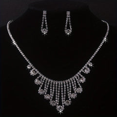 Bride Wedding Accessories Set Chain Necklace Earrings Formal Wear