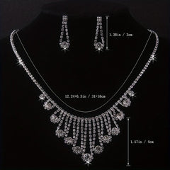 Bride Wedding Accessories Set Chain Necklace Earrings Formal Wear