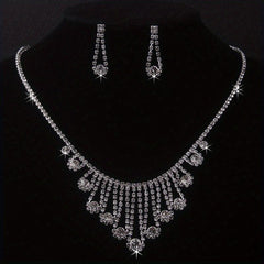 Bride Wedding Accessories Set Chain Necklace Earrings Formal Wear