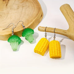 Acrylic Vegetable Dangle Earrings Hip Hop Style