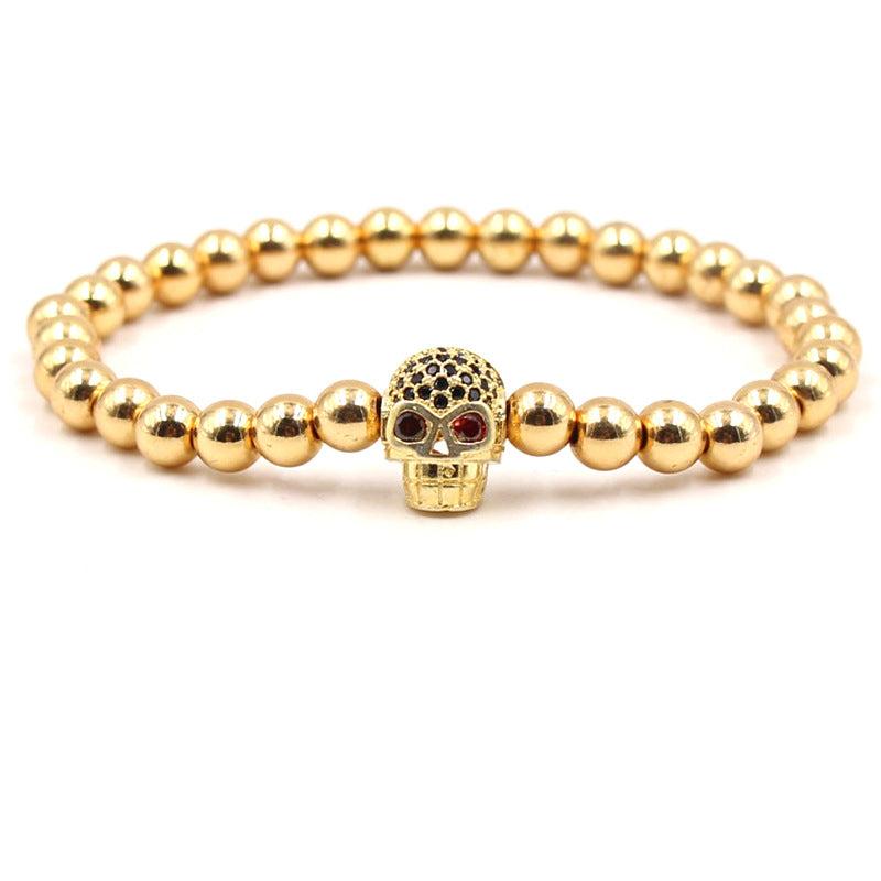 Skull Bead Elastic Bracelet Halloween Christmas