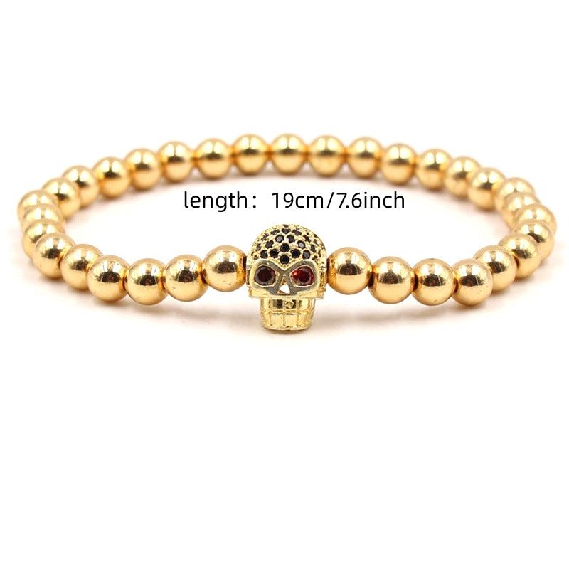 Skull Bead Elastic Bracelet Halloween Christmas