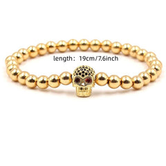 Skull Bead Elastic Bracelet Halloween Christmas