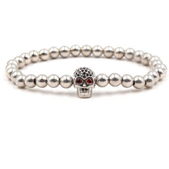 Skull Bead Elastic Bracelet Halloween Christmas