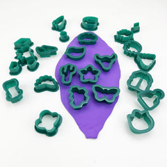193pcs Polymer Clay Cutter Earring DIY Mold 25 Shapes Ear Hook Clog Storage Card