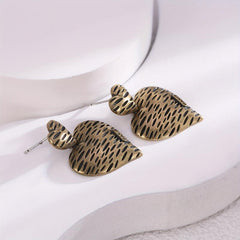 Retro Heart-shaped Women's Earrings Pendant in Copper S925 Silver