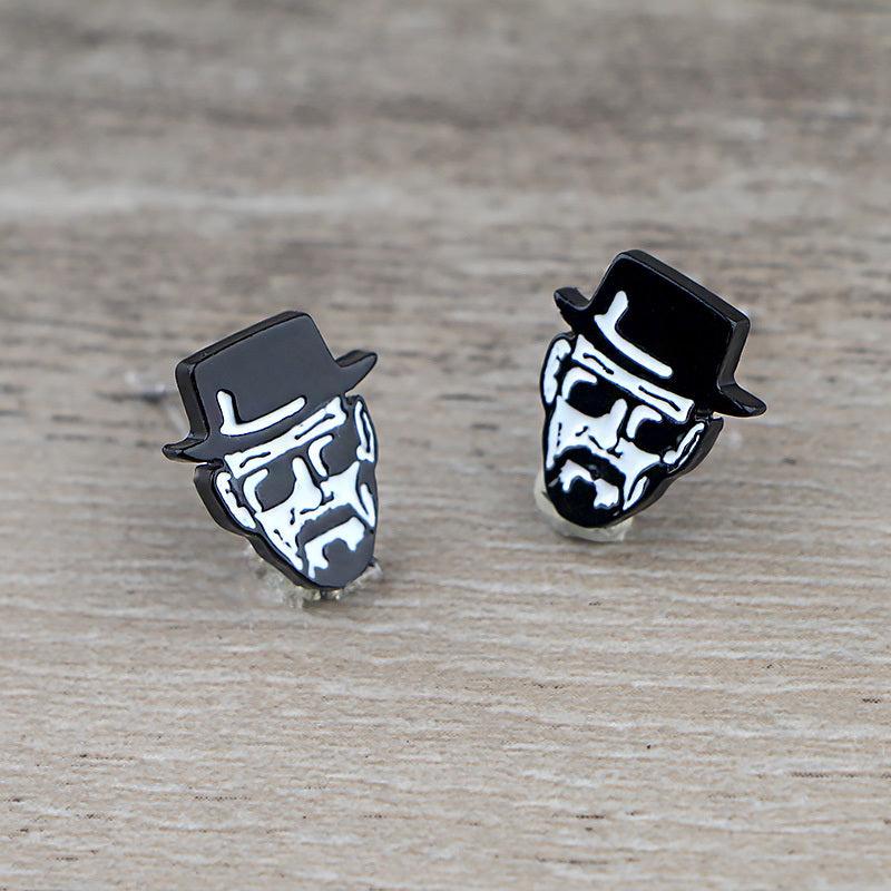 Man With Hat Earrings Studs for Party Halloween Christmas