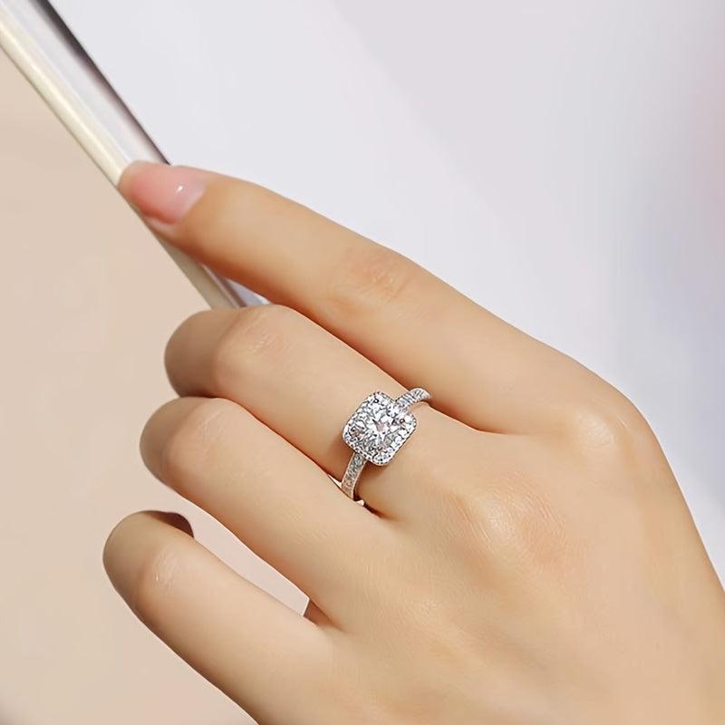 Moissanite Wedding Band Silvery For Women Banquet Party Occasion