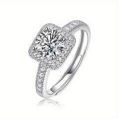 Moissanite Wedding Band Silvery For Women Banquet Party Occasion