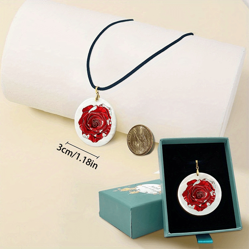 Retro Rose Pendant Necklace Adjustable Chain Halloween Christmas Gift
