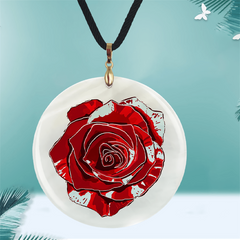 Retro Rose Pendant Necklace Adjustable Chain Halloween Christmas Gift