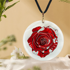Retro Rose Pendant Necklace Adjustable Chain Halloween Christmas Gift
