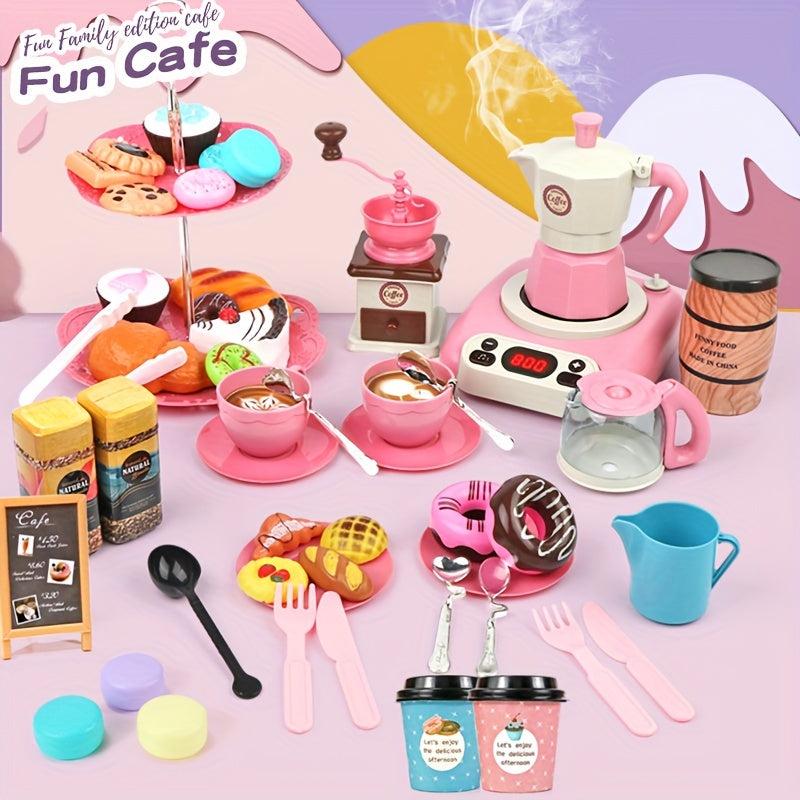 52pcs Kids Play House Coffee Toy Set Induction Cooker Afternoon Tea Girls Gift