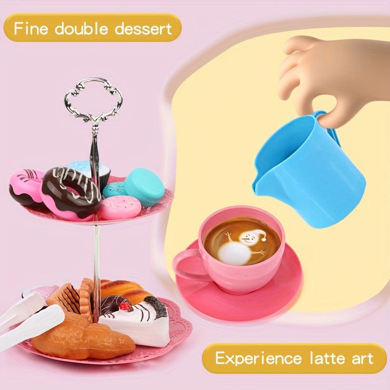 52pcs Kids Play House Coffee Toy Set Induction Cooker Afternoon Tea Girls Gift