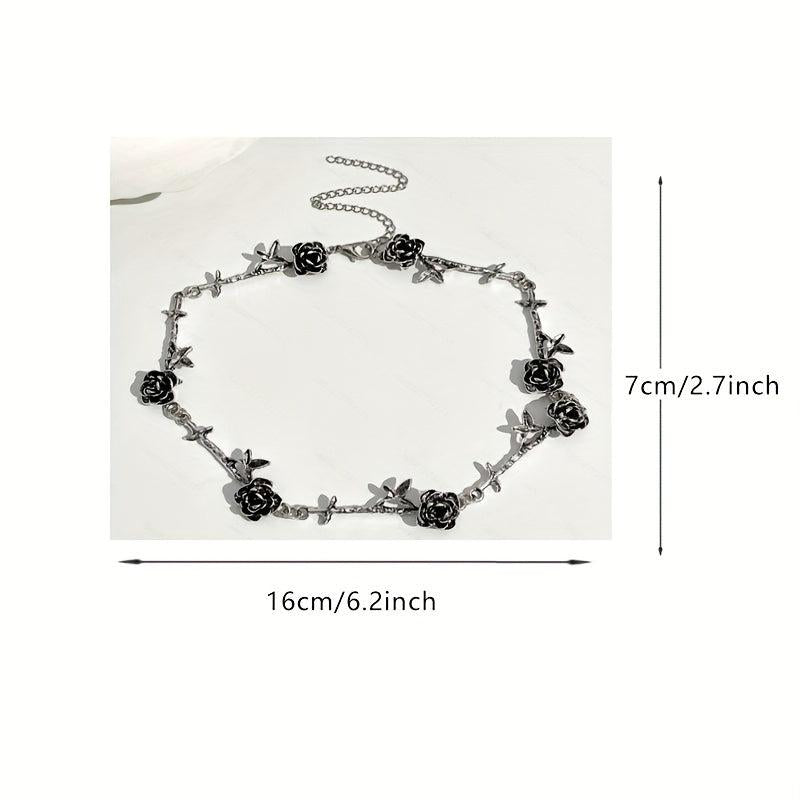 Halloween Camellia Rose Necklace Choker Clavicle Chain