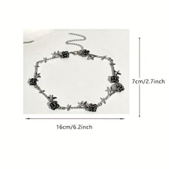 Halloween Camellia Rose Necklace Choker Clavicle Chain