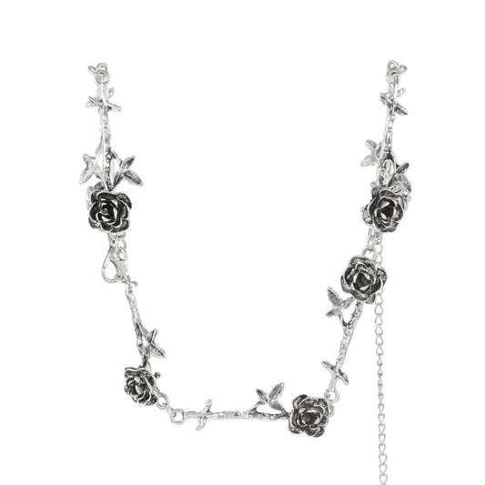 Halloween Camellia Rose Necklace Choker Clavicle Chain
