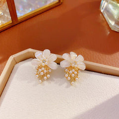 Fairy Flower Pistil Pearl Earrings Female Sweet Unique Earrings