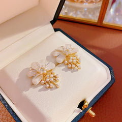 Fairy Flower Pistil Pearl Earrings Female Sweet Unique Earrings