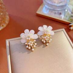 Fairy Flower Pistil Pearl Earrings Female Sweet Unique Earrings