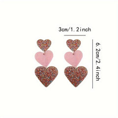 Love Heart Stud Earrings Cute Look