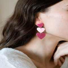 Love Heart Stud Earrings Cute Look