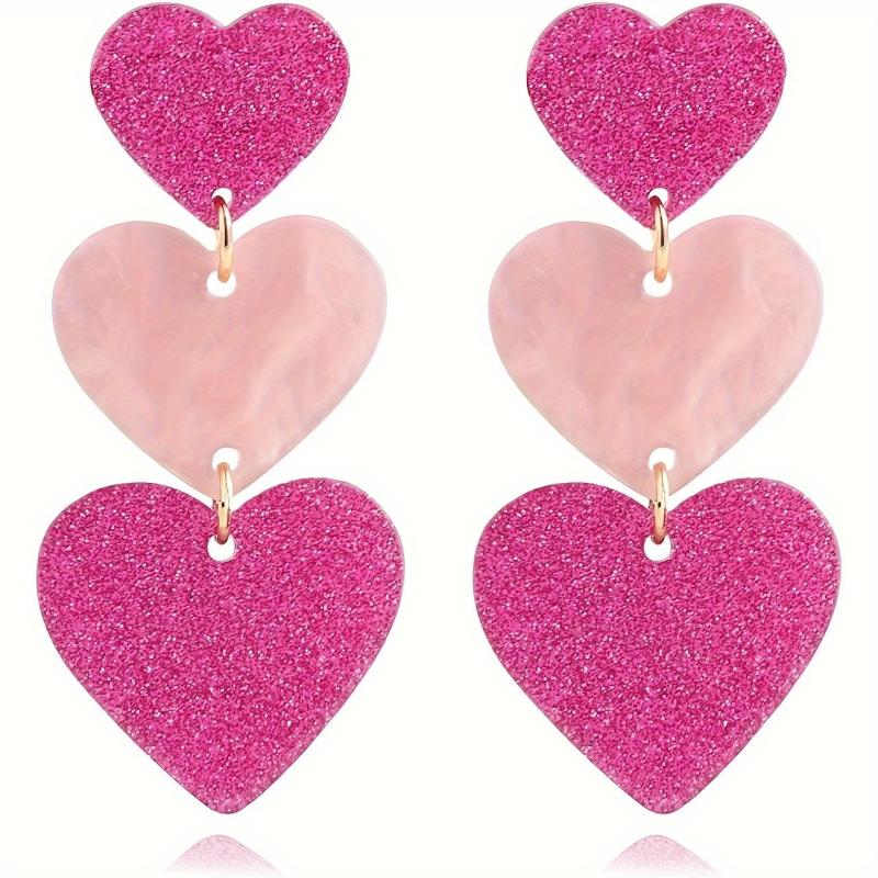Love Heart Stud Earrings Cute Look