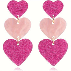 Love Heart Stud Earrings Cute Look