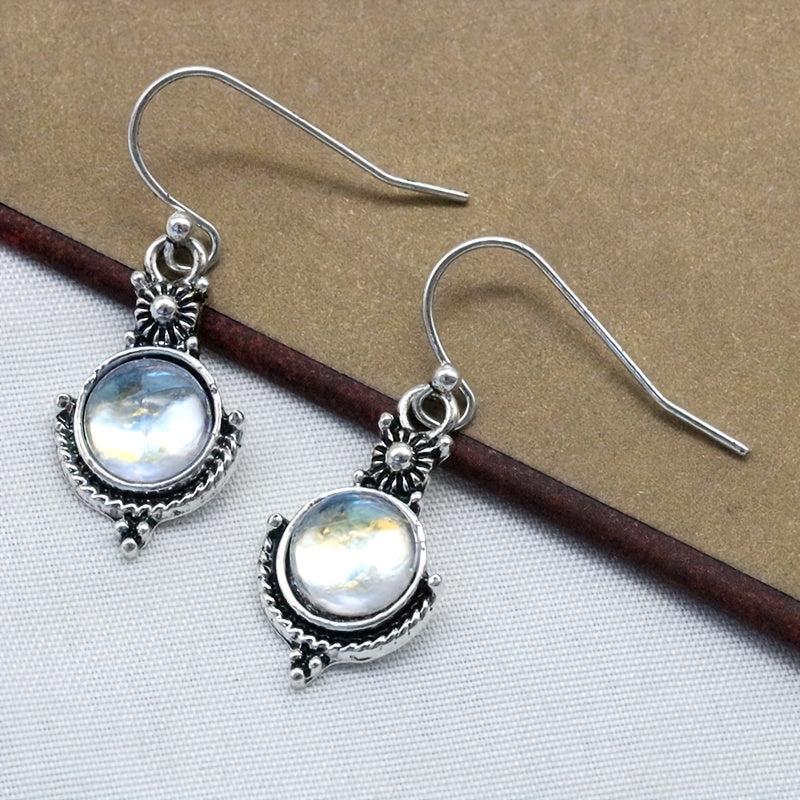 Vintage Opal Drop Dangle Earrings Wedding Party Jewelry Gift