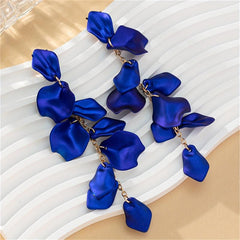 Vintage Botanical Flower Tassel Petal Earrings For Party