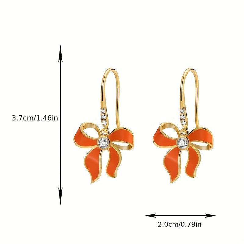 Bowknot Earrings Copper Plated Jewelry Gift