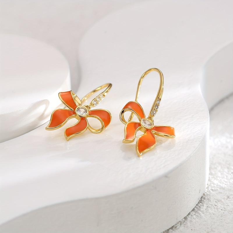 Bowknot Earrings Copper Plated Jewelry Gift